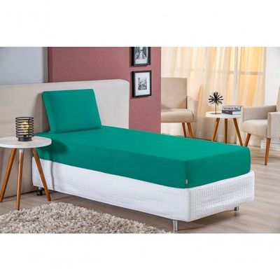 Jogo De Cama Solteiro Nobre 2 Peças Lençol Com Elástico De 30cm De Altura Malha 100% Algodão - Jade