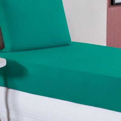 Jogo De Cama Solteiro Nobre 2 Peças Lençol Com Elástico De 30cm De Altura Malha 100% Algodão - Jade