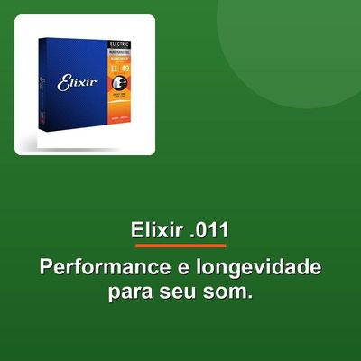 Encordoamento Guitarra .011 Medium Elixir Nanoweb