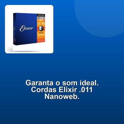 Encordoamento Guitarra .011 Medium Elixir Nanoweb