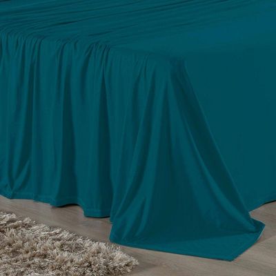 Lençol De Cima King Nobre 1 Peça 2,50m X 2,90m Malha 100% Algodão - Petróleo