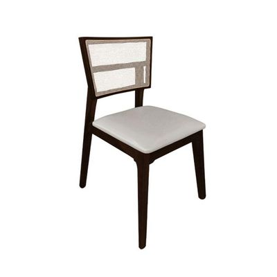 Kit 6 Cadeiras De Jantar Tela Premium Madeira Maciça Manuela Bege Veludo Castanho