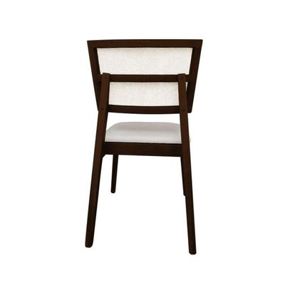 Kit 6 Cadeiras De Jantar Tela Premium Madeira Maciça Manuela Bege Veludo Castanho