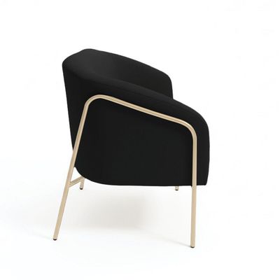 Sofá 2 Lugares Namoradeira Stella Industrial Alta Champanhe Sintético Pu Preto D03 - D'rossi
