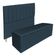 Kit Cabeceira E Calçadeira Recamier Baú Solteiro 0,90m Holanda Suede Azul Marinho - Pallazio