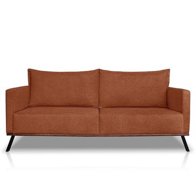 Sofá Living 2 Lugares 1,60m Atlantis Bouclê Pés De Ferro - Pallazio Cor Terracota