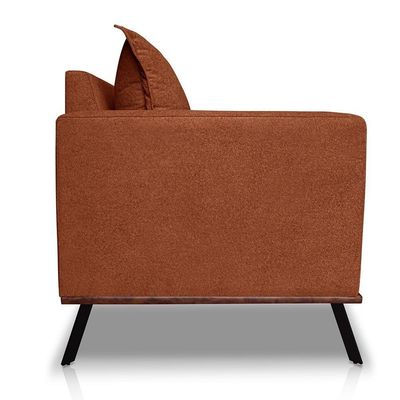 Sofá Living 2 Lugares 1,60m Atlantis Bouclê Pés De Ferro - Pallazio Cor Terracota
