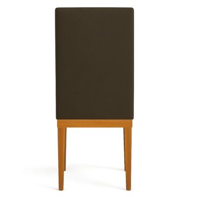Kit 2 Cadeiras De Jantar Solana Suede Marrom Base De Madeira - Pallazio