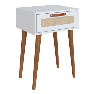 Mesa Cabeceira Retrô Branco