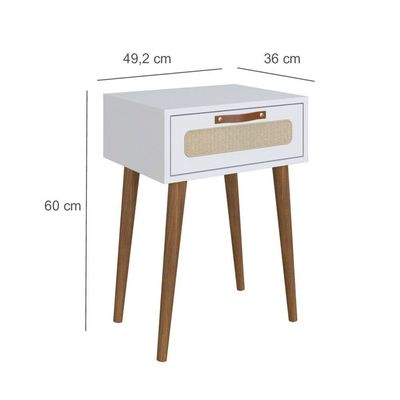 Mesa Cabeceira Retrô Branco