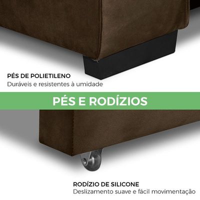 Sofá Retrátil E Reclinável 2 Lugares 2,10m Andreza Veludo Lansofbr Marrom