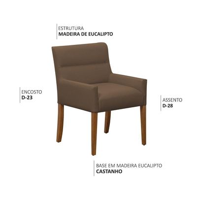 Kit 4 Cadeiras Para Mesa De Jantar Angel Base Madeira Corano Marrom - Nexta Casa