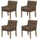 Kit 4 Cadeiras Para Mesa De Jantar Angel Base Madeira Corano Marrom - Nexta Casa