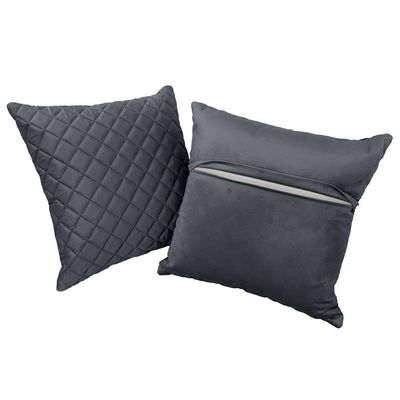 Kit 2 Almofadas Tressê 50x50cm Veludo Cinza - Nexta Casa