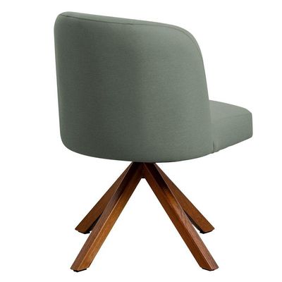 Kit 04 Cadeiras De Jantar Cléo Base Giromad Linho Verde - Nexta Casa
