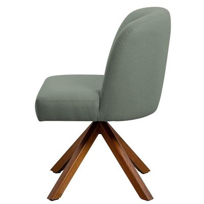 Kit 04 Cadeiras De Jantar Cléo Base Giromad Linho Verde - Nexta Casa