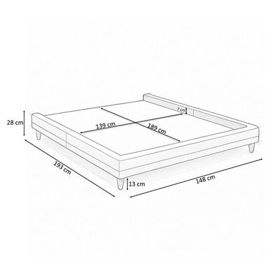 Cama Casal Pés Madeira 148cm Otto Corano Caramelo Bouclé Off White - Nexta Casa