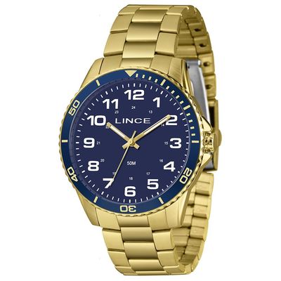 Relógio Lince Masculino Ref: Mrgm053l46 D2kx Casual Dourado