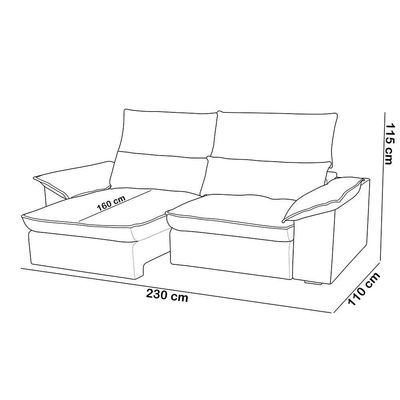 Sofá 3 Lugares Retrátil Reclinável Para Sala 230cm Giotto F04 Veludo Grafite - Lyam Decor