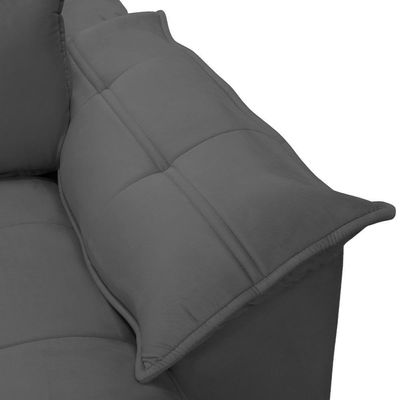 Sofá 3 Lugares Retrátil Reclinável Para Sala 230cm Giotto F04 Veludo Grafite - Lyam Decor