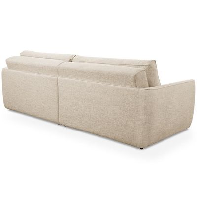 Sofá Cama Retrátil 3 Lugares Para Sala De Estar 210cm Malva F04 Linho Bege - Lyam Decor