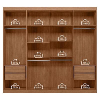 Guarda Roupa Casal 8 Portas 4 Gavetas Master New Jatobá Grafite Acetinado - Santos Andirá