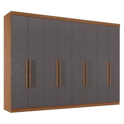 Guarda Roupa Casal 8 Portas 4 Gavetas Master New Jatobá Grafite Acetinado - Santos Andirá