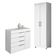 Cômoda Sapateira Sevilha 2004147 E Armário Multiuso 2000191 Branco Tx Com Pés Cinza - Aramóveis