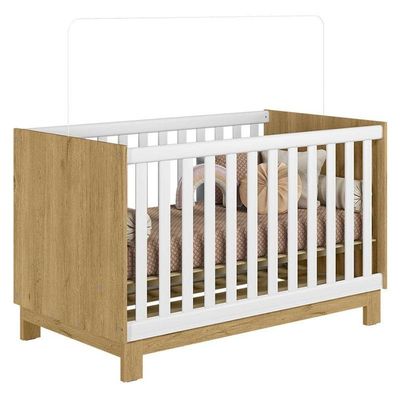 Quarto De Bebê Americano 4 Portas Com Berço Americano Mini Cama Q Encanto Slim Freijó Branco Acetinado - Qmovi - Henn