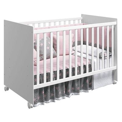 Berço Nacional Mel Branco Acetinado - Reller E Cômoda Infantil Americano Branco Hp E Colchão Ortobom - Henn