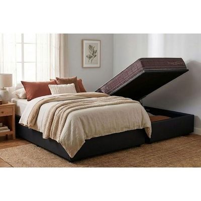 Cama Box Baú Novo + Colchão Molas Kappesberg Ensacadas Inverno Verão + Base Crc Courano Black
