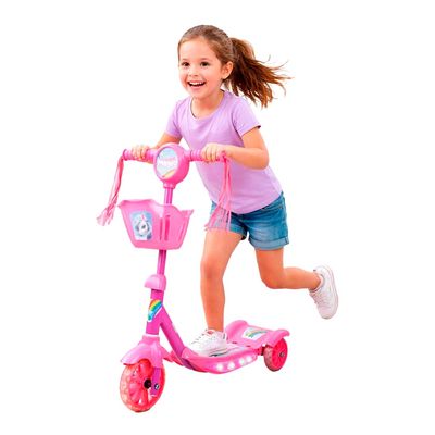 Patinete 3 Rodas c/ Cesta Rosa CV192317