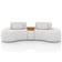 Sofá 4 Lugares Orgânico Para Sala Living Com Puff 342cm Vasti M03 Bouclê Cru - Lyam Decor