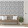 Papel de Parede Floral Étnico Cinza Autoadesivo, Decoração DIY Fácil para Quarto Estilo Fazenda, Sala e Armários - S4Sassy 63,5 cm (L) × 304,8 cm (C) / Cinza - Vinil Texturizado