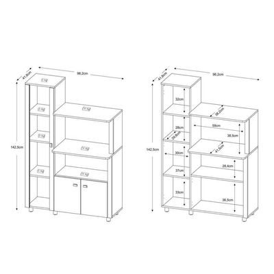 Armário Para Forno E Microondas Com 3 Portas Cr20009 Branco