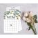 50 Cartões Florais Quadrados em Branco para Sugestões de Presentes, Chá de Noiva, Chá de Panela e Despedida de Solteira - Inkdotpot 12,7 Cm × 17,78 Cm / Branco - Bingo da Noiva