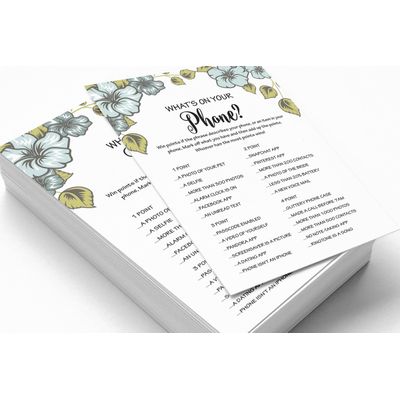 50 Cartões Florais Quadrados em Branco para Sugestões de Presentes, Chá de Noiva, Chá de Panela e Despedida de Solteira - Inkdotpot 12,7 Cm × 17,78 Cm / Branco - O Que Tem no Seu Celular