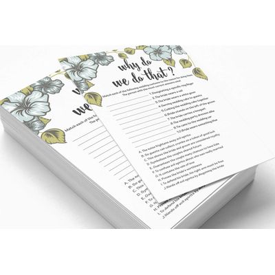 50 Cartões Florais Quadrados em Branco para Sugestões de Presentes, Chá de Noiva, Chá de Panela e Despedida de Solteira - Inkdotpot 12,7 Cm × 17,78 Cm / Branco - Por Que Fazemos Isso?