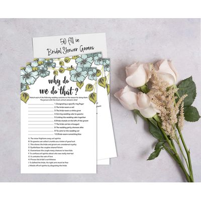 50 Cartões Florais Quadrados em Branco para Sugestões de Presentes, Chá de Noiva, Chá de Panela e Despedida de Solteira - Inkdotpot 12,7 Cm × 17,78 Cm / Branco - Por Que Fazemos Isso?