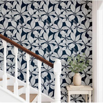 Papel Contato Vinílico Autoadesivo Folhas Pontilhadas À Prova D'Água - Azul, Removível para Quartos, Locação e Armários - S4Sassy 63,5 cm (L) × 304,8 cm (C) / Azul - Vinil Liso