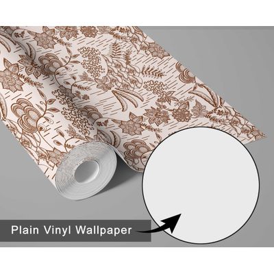 Papel de Parede Floral Étnico Marrom Autoadesivo, Decoração Fácil Faça-Você-Mesmo Para Quarto Estilo Fazenda, Sala, Armários - S4Sassy 63,5 cm (L) × 304,8 cm (C) / Marrom - Vinil Liso