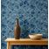 Vinil Autoadesivo Azul com Vinhas de Rosas, à Prova d'Água, Removível, Estilo Asiático para Quarto/Sala/Armários/Aluguel - S4Sassy 63,5 cm (L) × 152,4 cm (C) / Azul - Vinil Liso