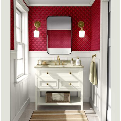 Papel de Parede Vinílico Autoadesivo Removível Xadrez Floral Pequeno Estilo Asiático para Banheiro, Lavanderia e Armário Vermelho - S4Sassy 63,5 cm (L) × 609,6 cm (C) / Vermelho - Vinil Liso