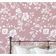 Papel Vinílico Autoadesivo Removível e Impermeável, Estampa Floral Aviário Estilo Giz, para Paredes, Armários e Cômoda, Rosa - S4Sassy 63,5 cm (L) × 304,8 cm (C) / Rosa - Vinil Liso