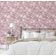 Papel Vinílico Autoadesivo Removível e Impermeável, Estampa Floral Aviário Estilo Giz, para Paredes, Armários e Cômoda, Rosa - S4Sassy 63,5 cm (L) × 914,4 cm (C) / Rosa - Vinil Liso