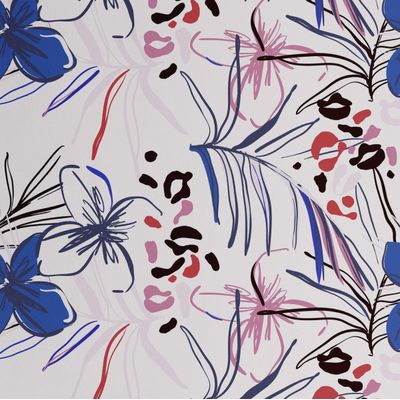 Papel de Parede Vinílico Autoadesivo Floral Tropical Branco À Prova D'Água Removível para Quartos, Imóveis Alugados e Armários - S4Sassy 63,5 cm (L) × 304,8 cm (C) / Branco - Vinil Liso