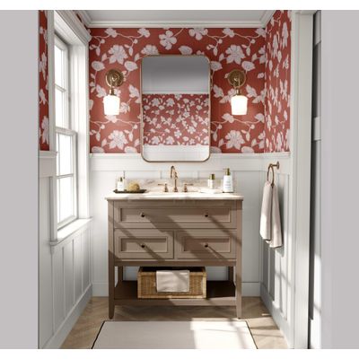 Papel de Parede Autoadesivo Removível Floral Estilo Esboço Marrom - Mural Instantâneo para Quarto, Banheiro, Lavanderia, Armário - S4Sassy 63,5 cm (L) × 304,8 cm (C) / Marrom - Vinil Liso