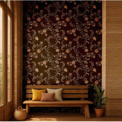 Vinil Autoadesivo para Parede, Floral Rústico de Videira, Cinza, Impermeável e Removível, Salas, Espaços Alugados e Armários - S4Sassy 63,5 cm (L) × 304,8 cm (C) / Cinza - Vinil Liso