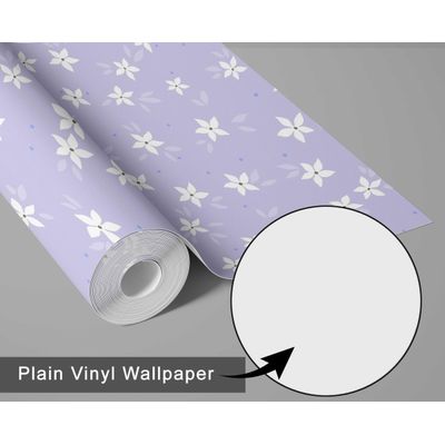 Papel de Parede Floral Roxo Autoadesivo em Vinil, Revestimento Fácil Faça Você Mesmo para Quarto Infantil e Sala de Brincar - S4Sassy 63,5 cm (L) × 914,4 cm (C) / Roxo - Vinil Liso