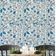 Papel de Parede Vinílico Autoadesivo Removível Estampa Folhas e Vinhas Azul Impermeável para Salas, para Inquilinos, Armários - S4Sassy 63,5 cm (L) × 152,4 cm (C) / Azul - Vinil Texturizado